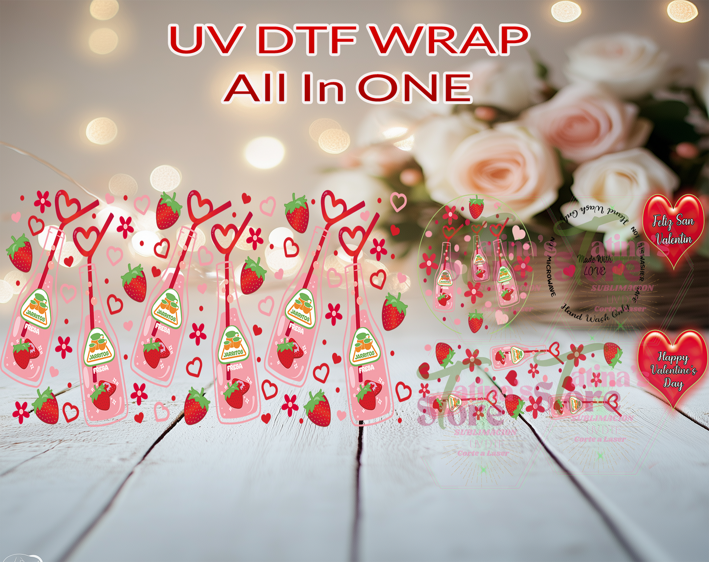 Valentine's uvdtf glass wrap Jarrito Love